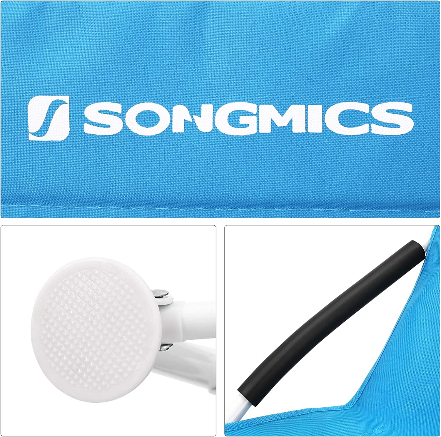 Chaise de Plage, Pliante, avec Dossier Haut,Chaise d'extérieur,56 x 53 x 74 cm,Bleu ciel - 4