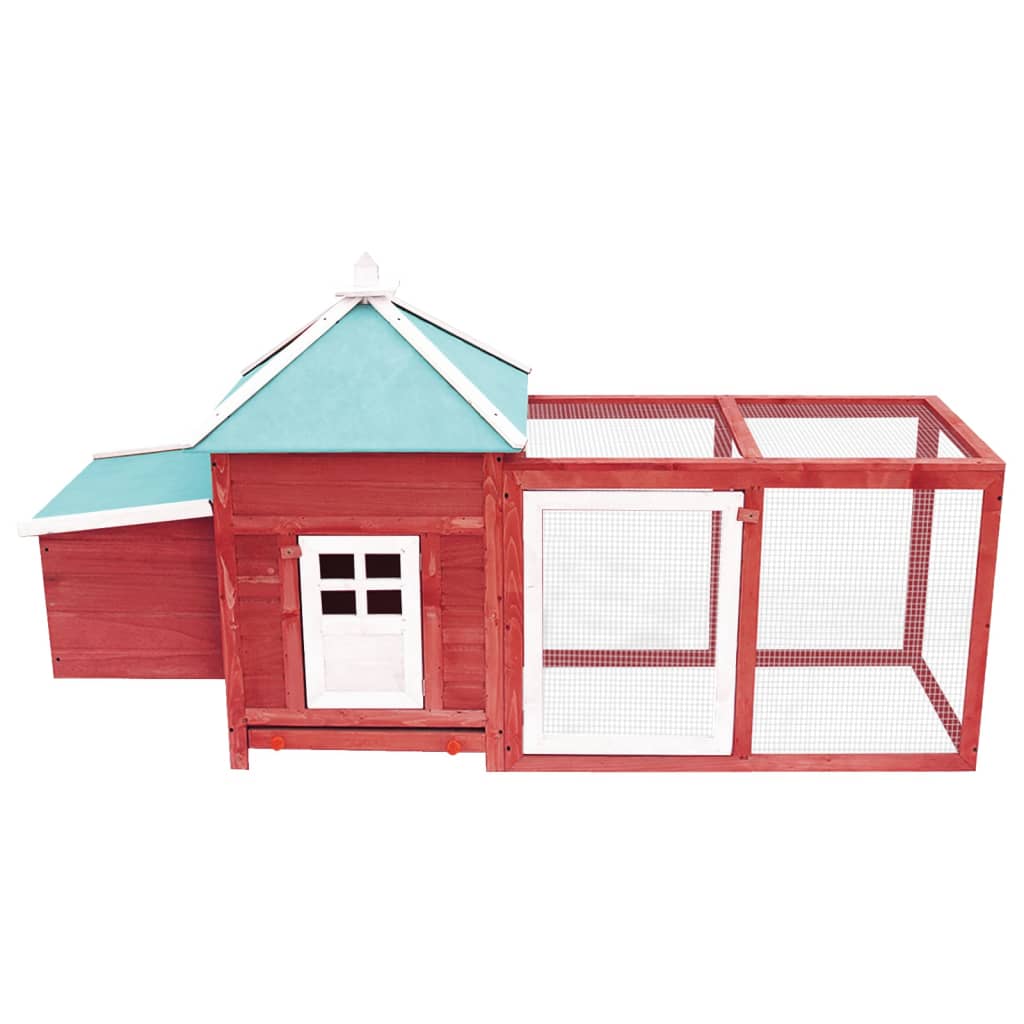 Pollaio con nido 193 x 68 x 104 cm in legno massello di abete rosso 02_0001675 - 3