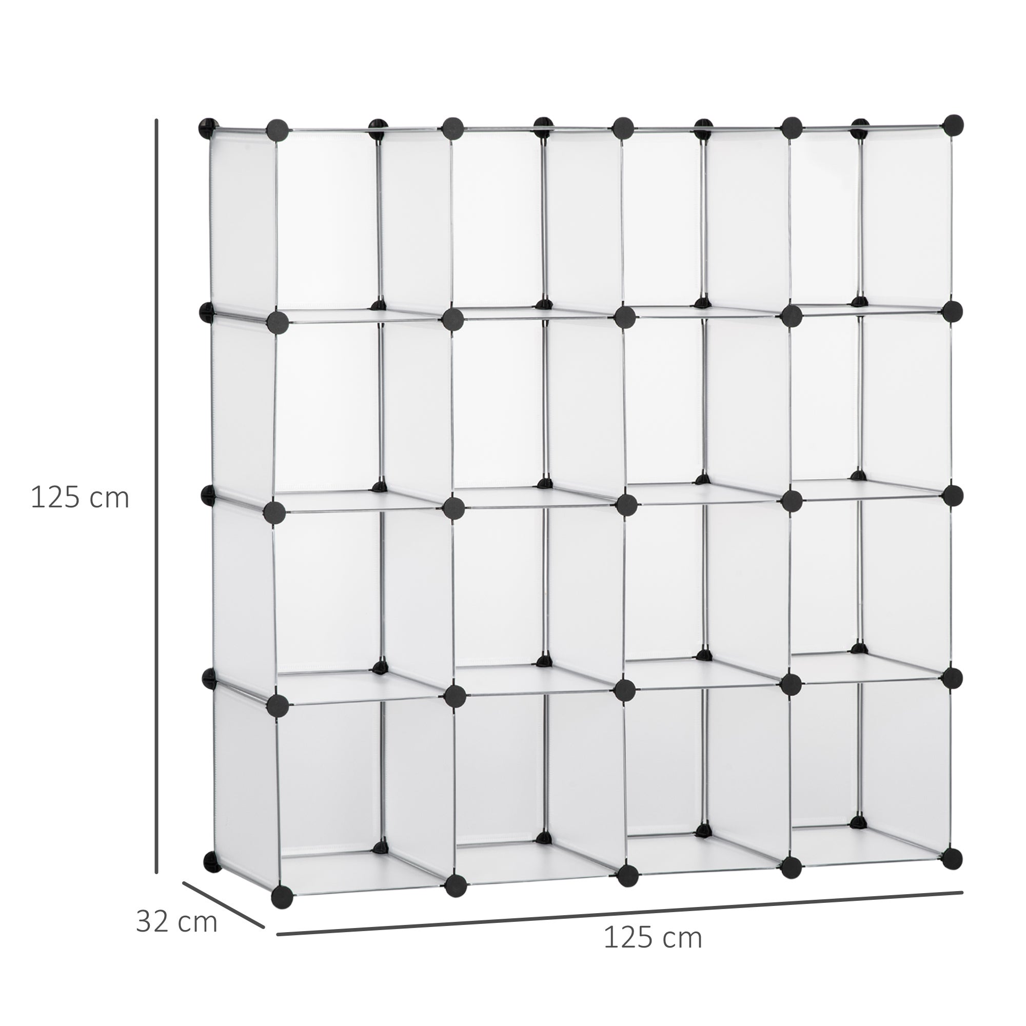 Meuble de rangement modulable, 16 cubes, meuble à chaussures, vêtements ...