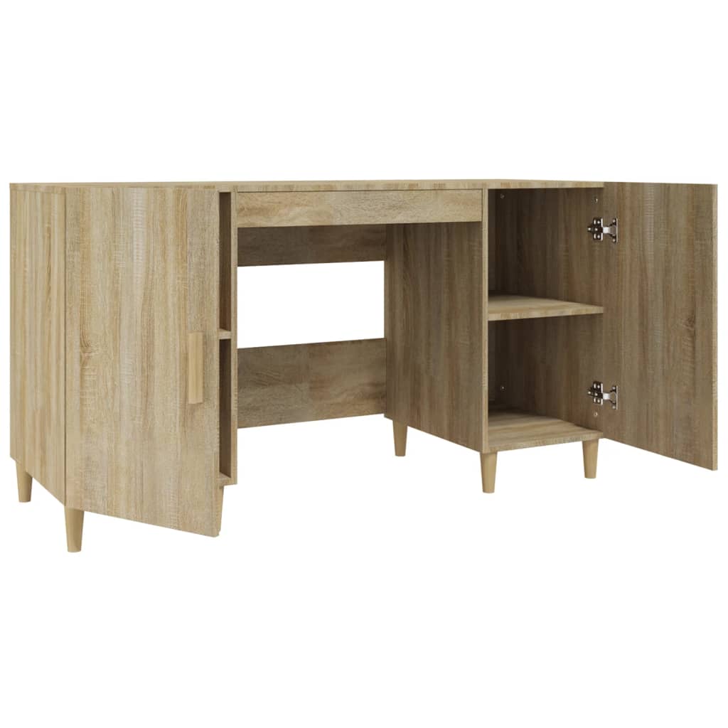 Bureau，Table de travail，Table d'étude Chêne sonoma 140x50x75 cm Bois d'ingénierie CWV39885 - 6