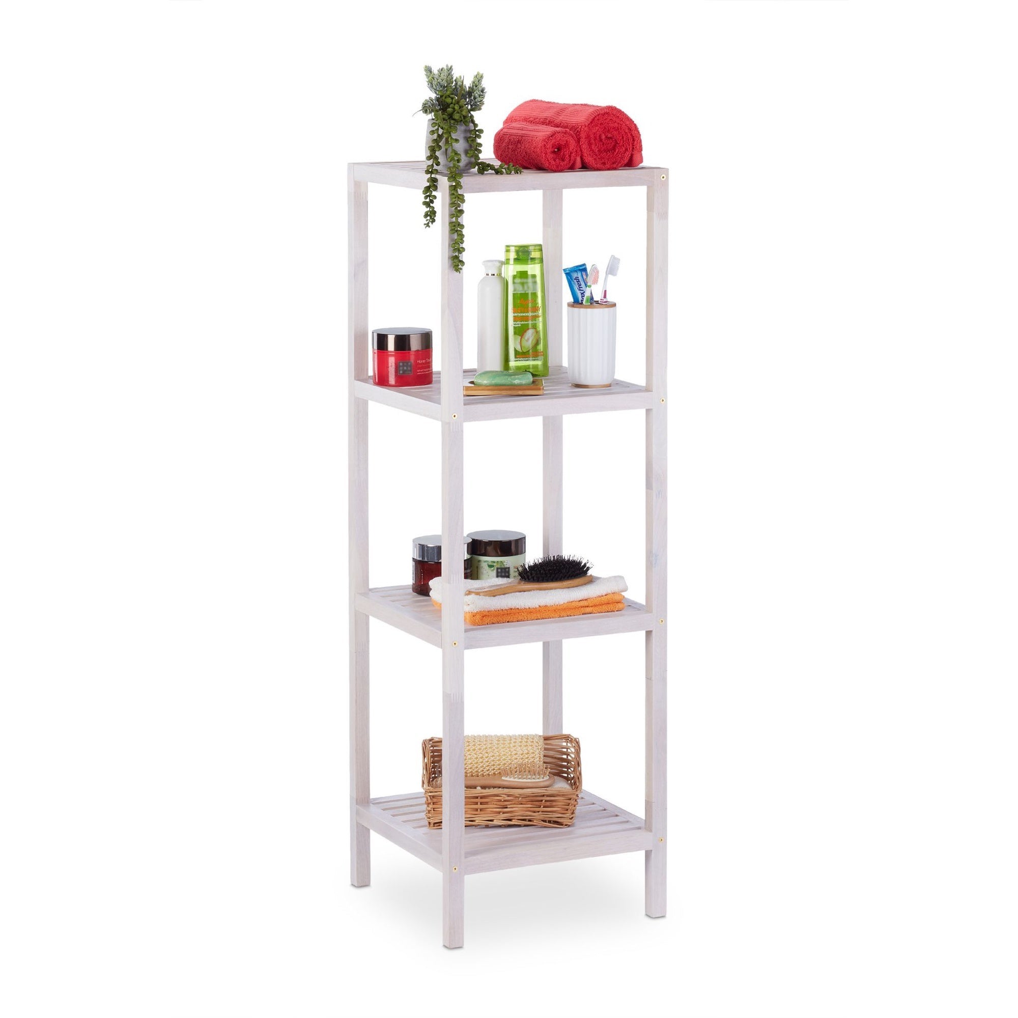 Northio Estantería De Baño Con 4 Estantes Blanco , Leroy Merlin