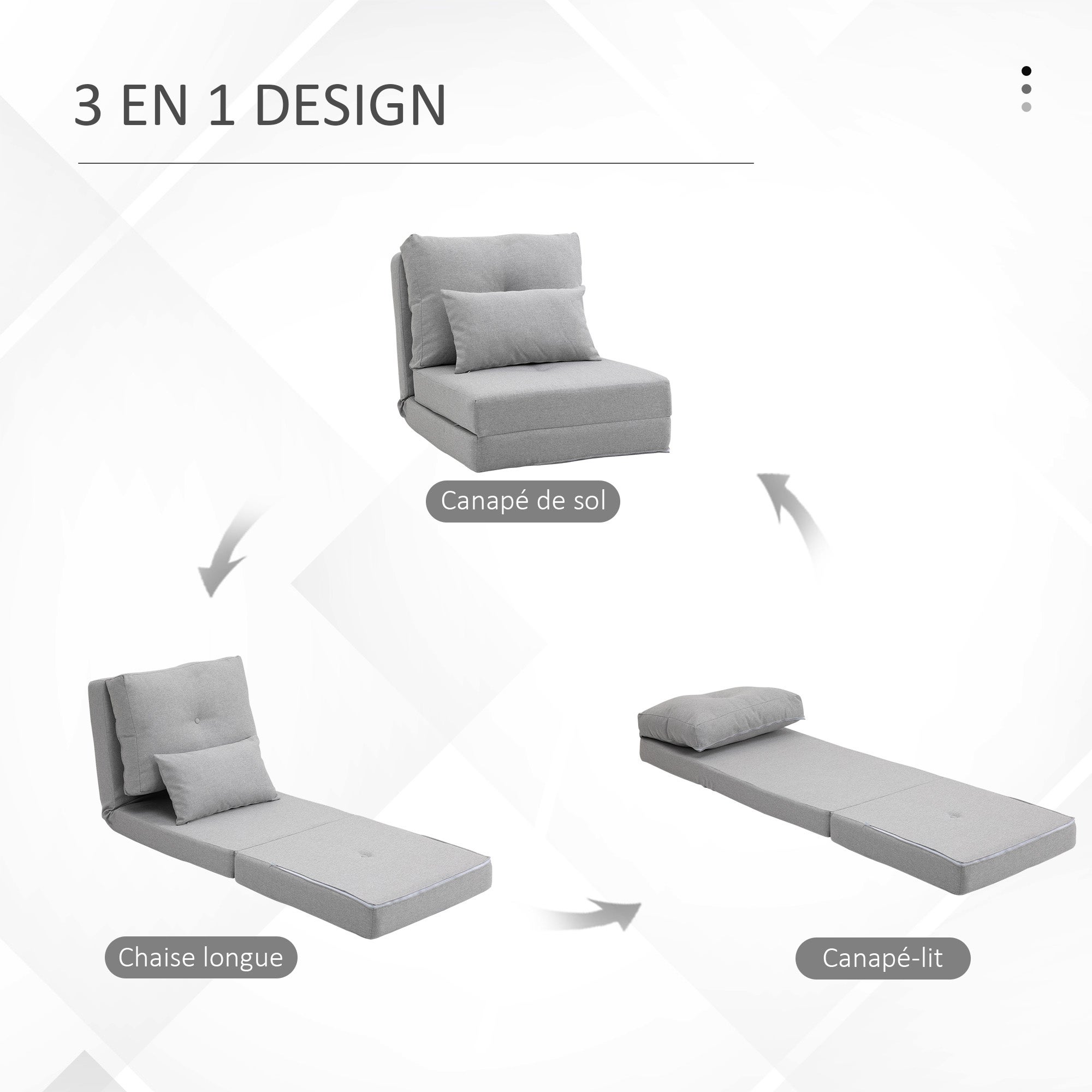 Fauteuil paresseux Lin HOMCOM - 5