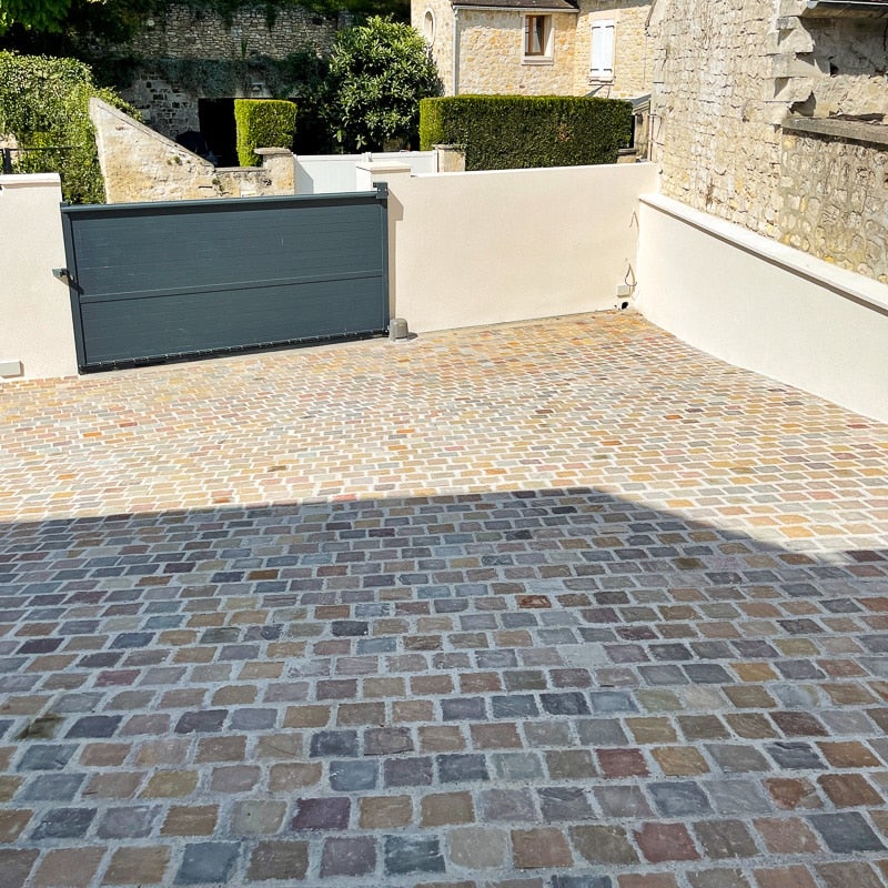 Pavé pierre naturelle Grès Kandla Multicolore 14x14cm Ep. 5 à 7cm - Vendu au m² - 3