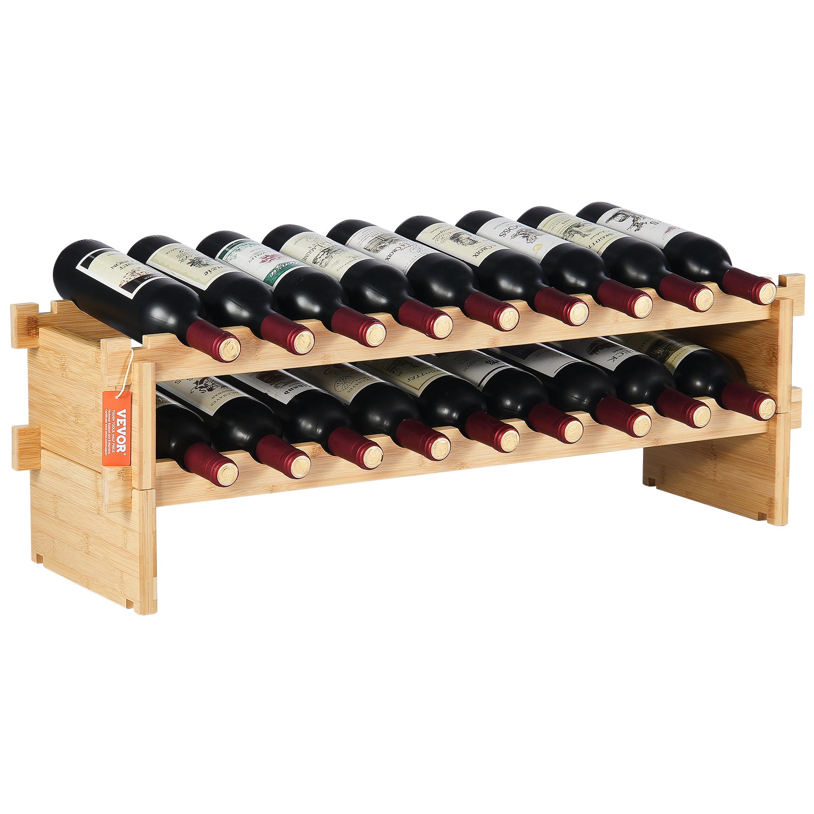 Stojak na wino stojak na butelki szafka na wino stojak na butelki 18 butelek 2-poziomowy VEVOR