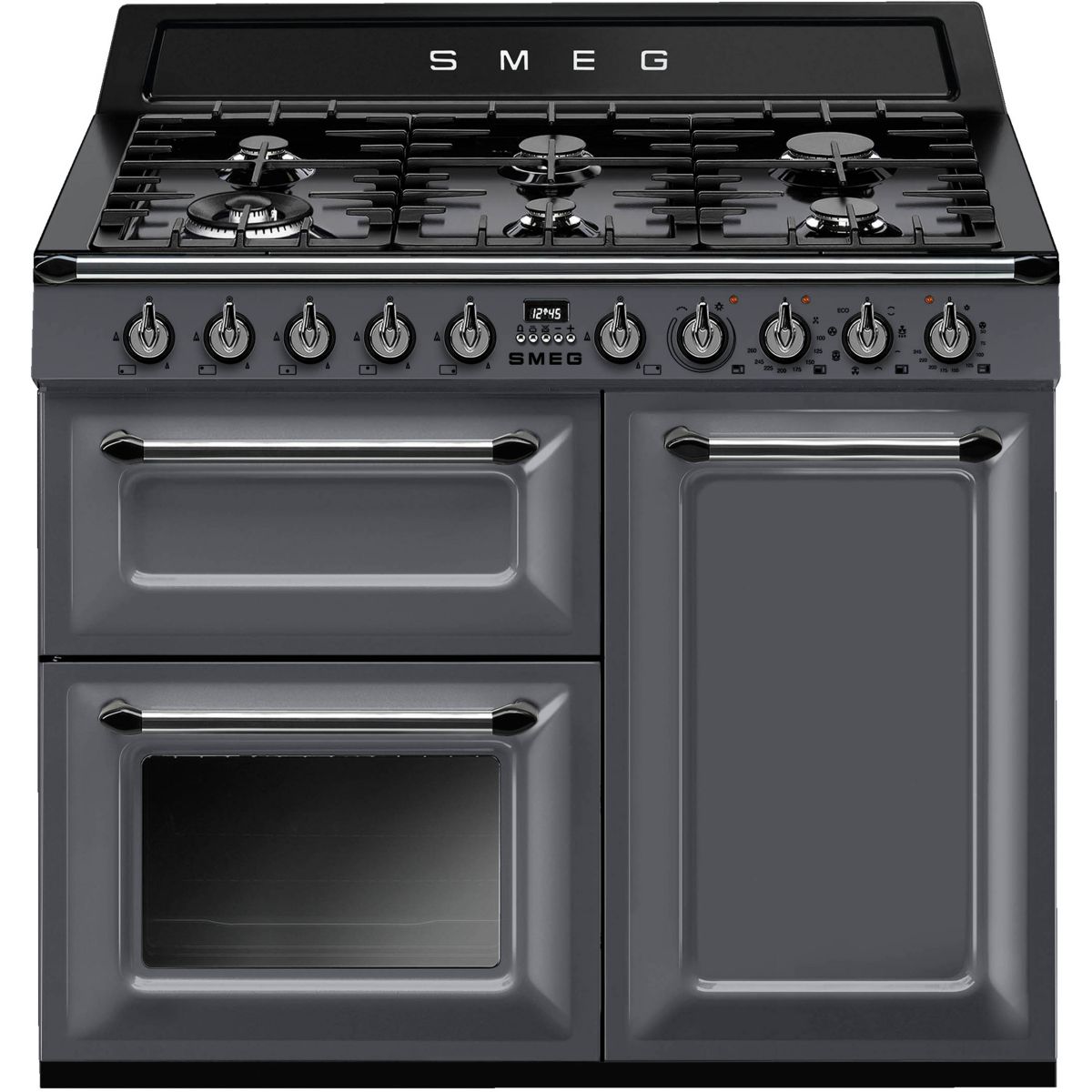 Cocina gas y eléctrica smeg tr103gr 100cm gris 6f