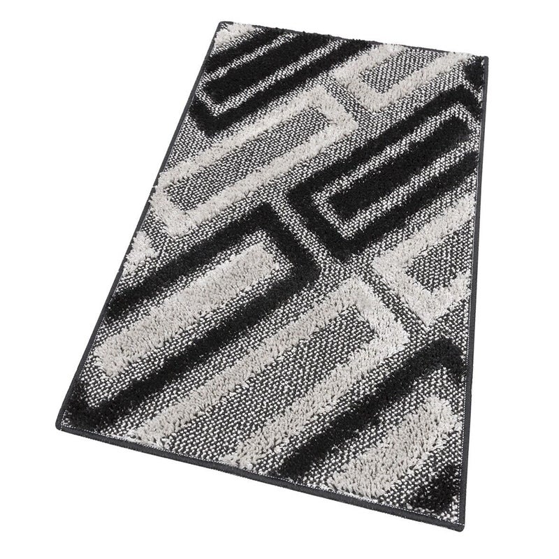 Mata łazienkowa 50x110 Cm Nowoczesny Miękki Absorbent Antypoślizgowy Zmywalny Czarny