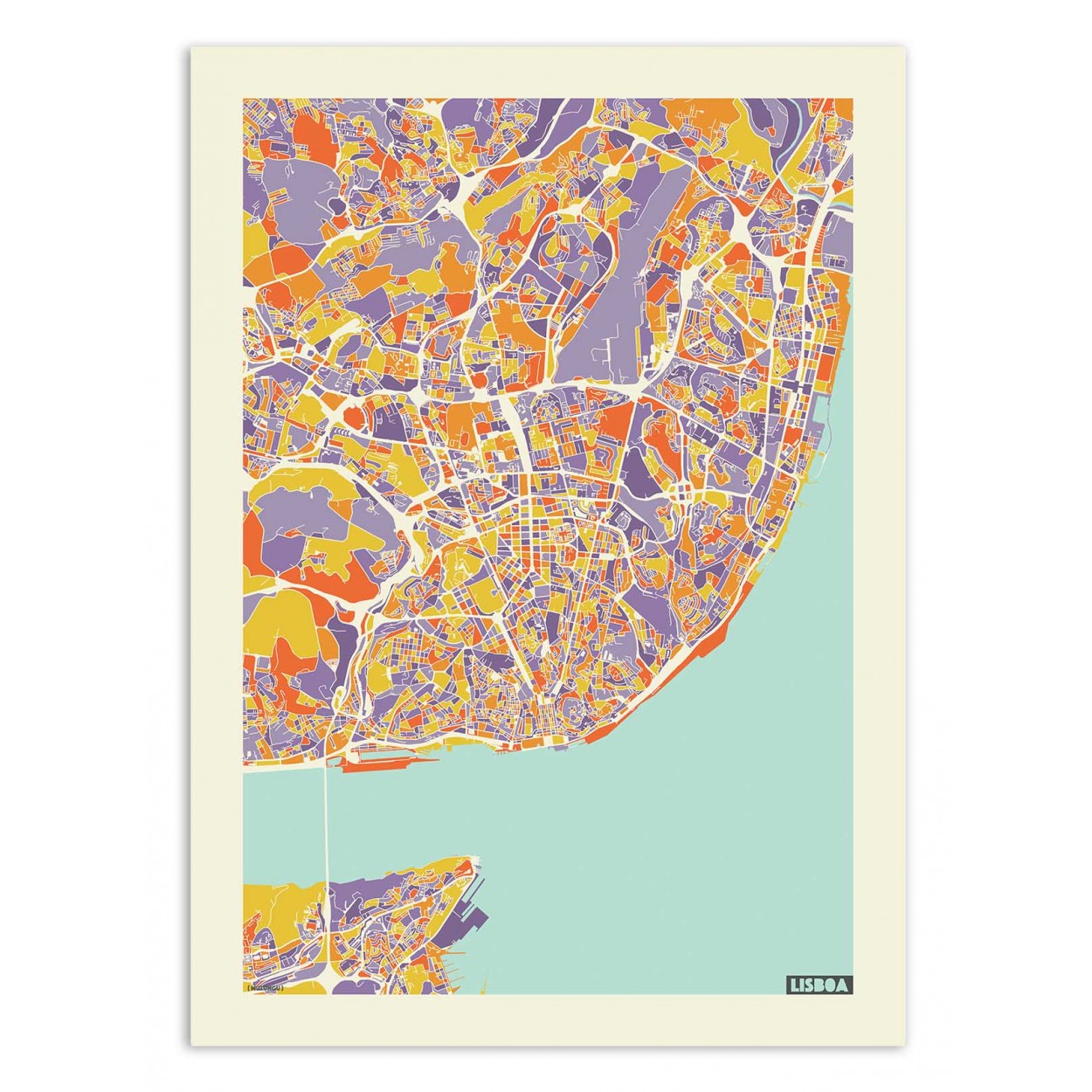 Art-poster - lisboa rainbow map - muzungu - 50 x 70 cm