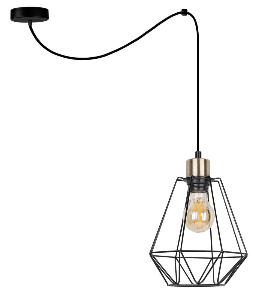 Lampa sufitowa Primo czarno-złota 1xE27x60W wym: 200 x 19 x 19 cm metal Candellux