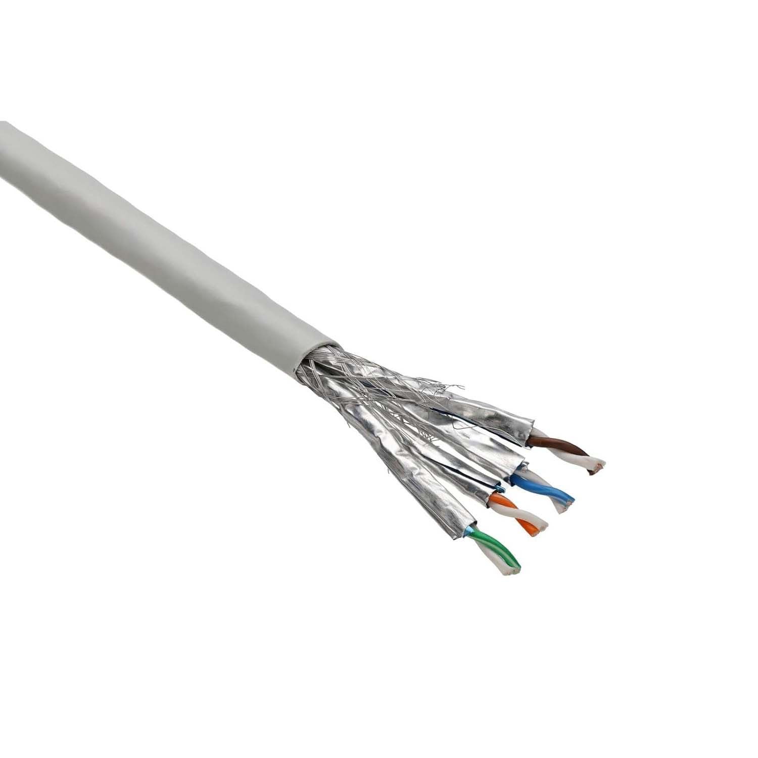 Bobine de câble ethernet rj45 cat5e monobrin double blindage awg24 - 100m gris CONECTICPLUS - 2