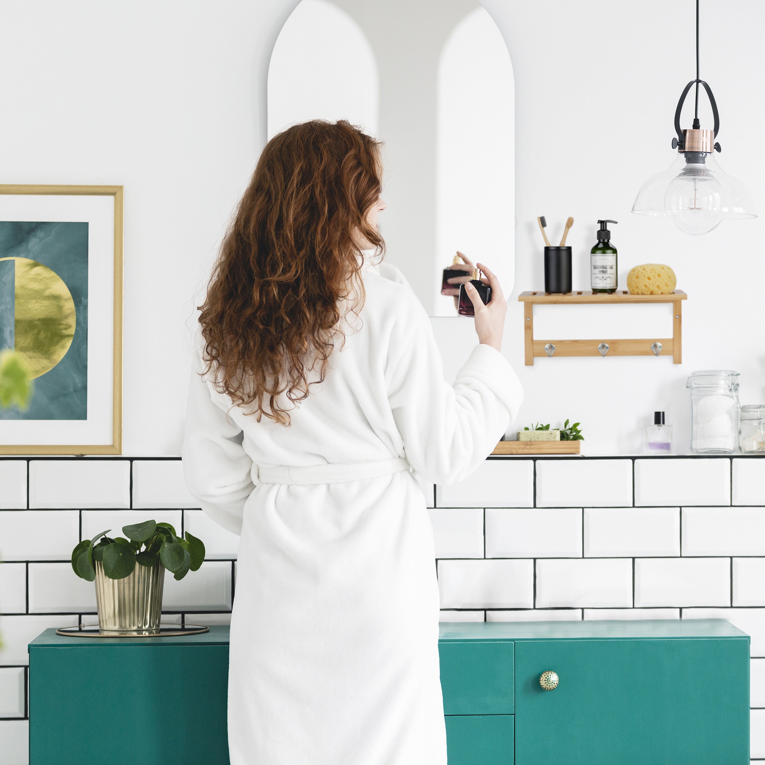 Relaxdays Mensola Appendiabiti, Attaccapanni con Ripiano, Bagno e Ingresso, 3 Ganci, Bambù, HLP 18x37,5x16 cm, Naturale - 3