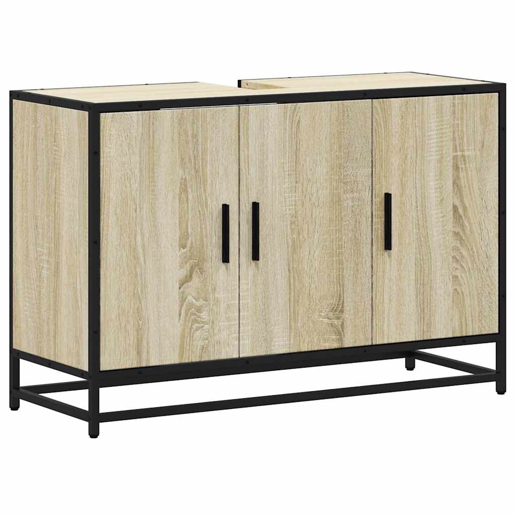 VidaXL Mobiletto Per Lavabo Da Bagno Rovere Sonoma 65x33x60 Cm Legno Multistrato 85452637