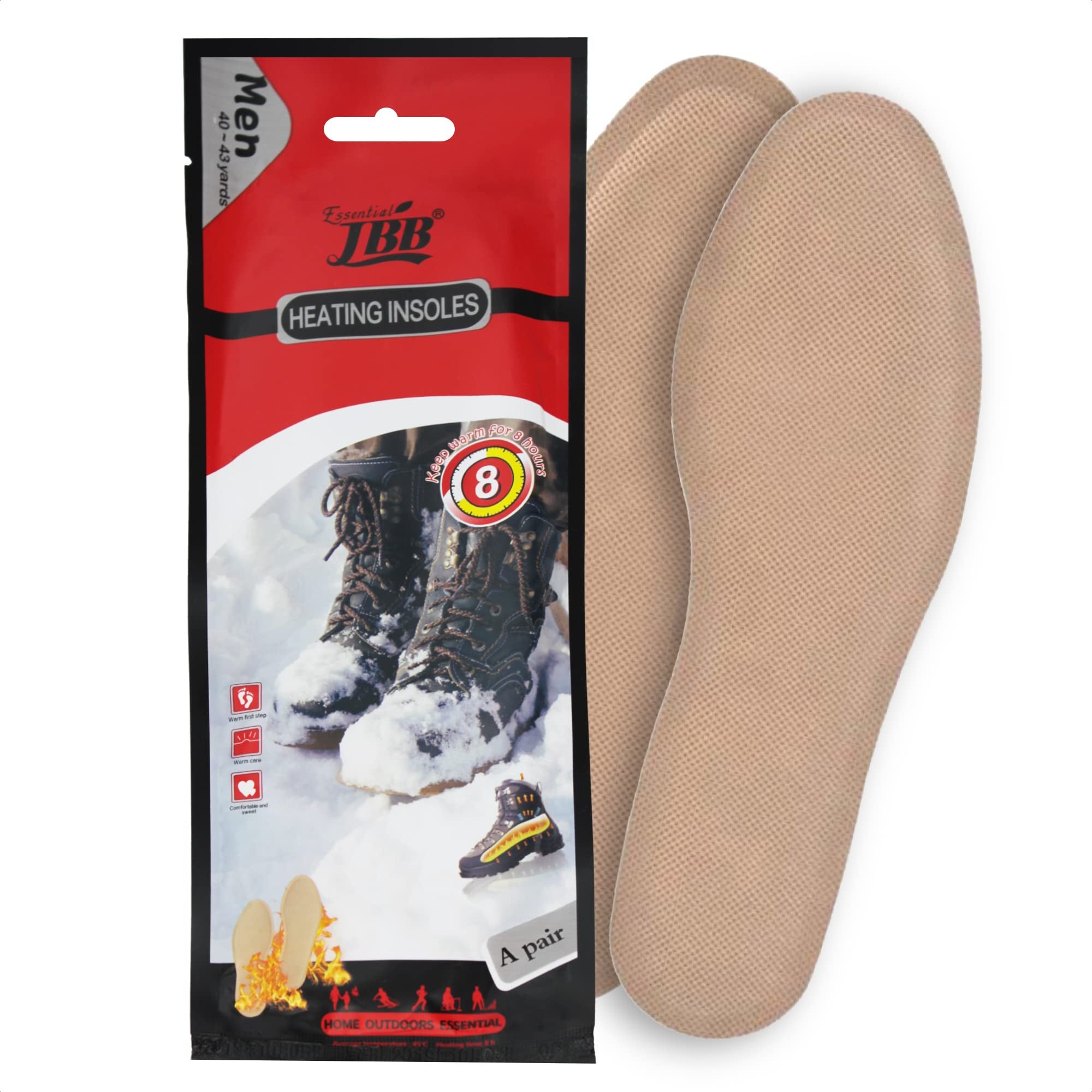 Confezione 10 paia scaldapiedi usa e getta FISHTEC taglia 36 39 calore fino a 8 ore per scarpe attività all'aperto invernali - 9