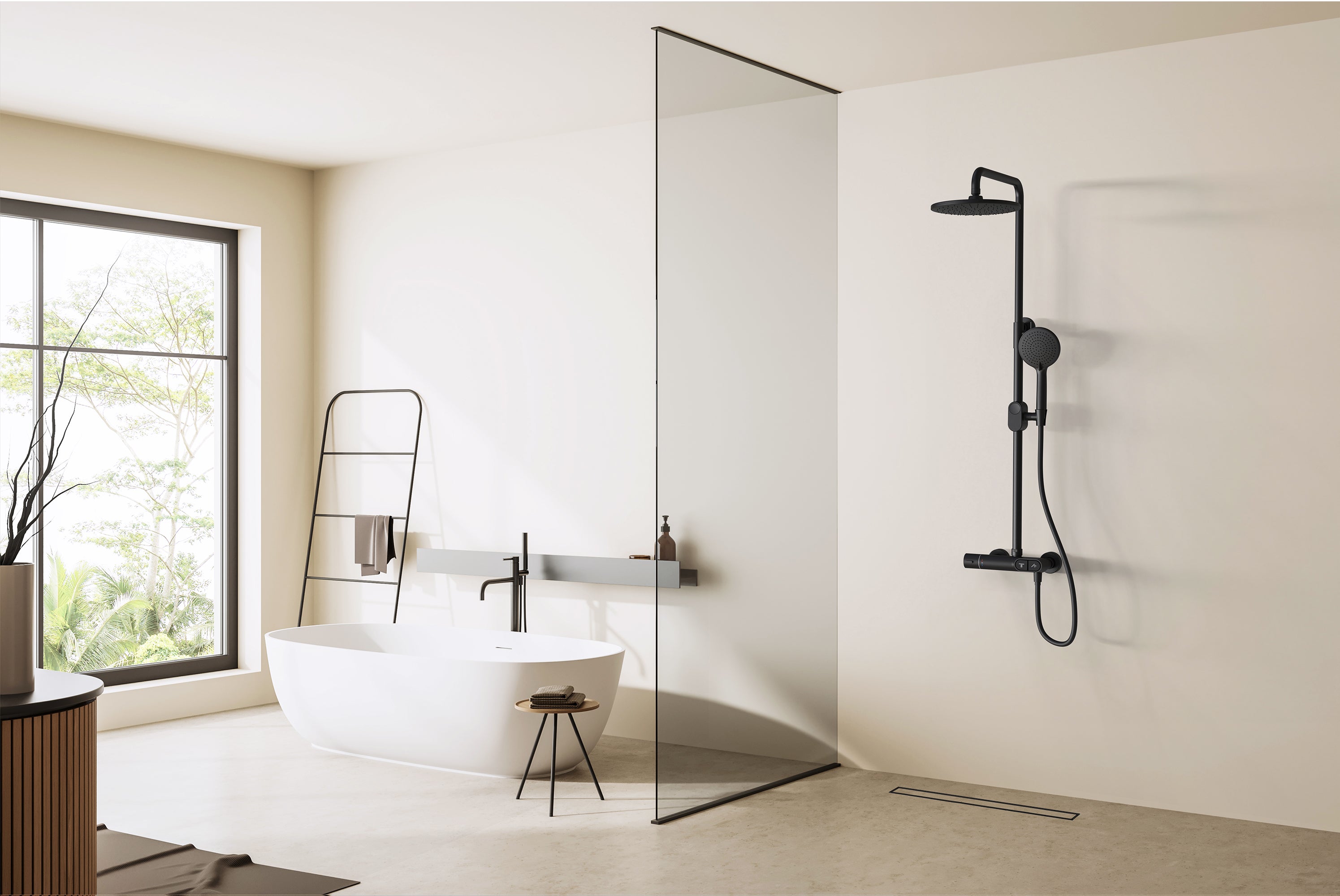 Ralo para chuveiro italiano reversível na cor preto fosco, para ser revestido, com 60 centímetros da marca NOYON & THIEBAULT. - 5