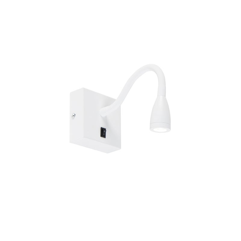 Qazqa nowoczesny regulowana lampa ścienna - Flex - biały, led zintegrowana 3w zestawie, Integrated led, 2700k, ciepła biel
