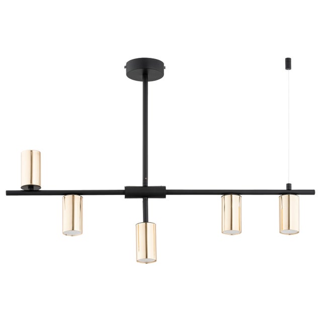 Lampa wisząca Saur czarno-złota 5xGU10x10W nowoczesna wym: 54 x 81 x 10 cm metal Alfa