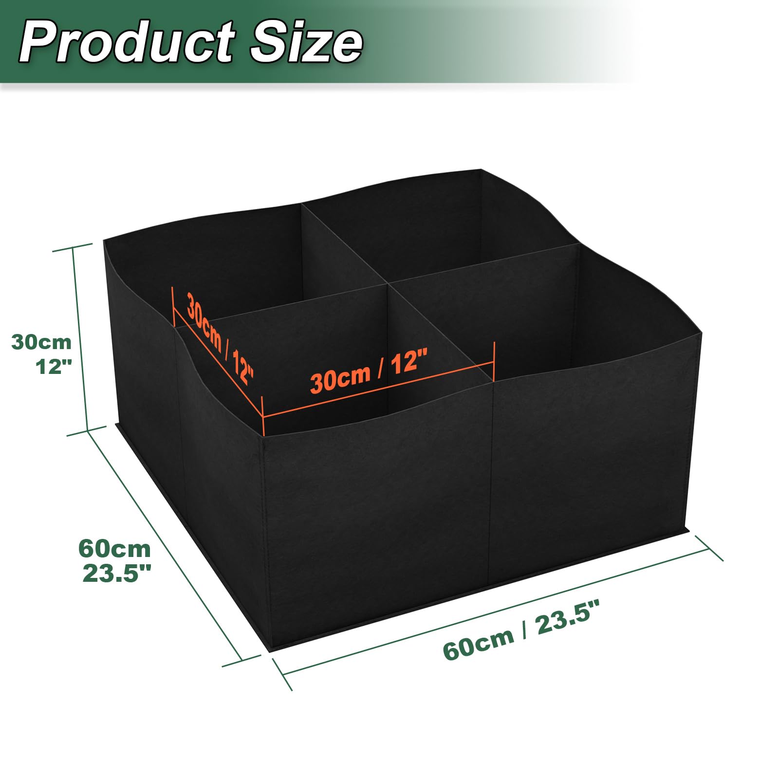 Cama de jardim elevada para vegetais, 2 pacotes, saco de cultivo espaçoso com 4 grades e 8 grades para plantio de flores e vegetais - 3