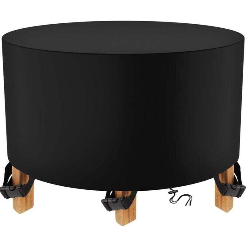 Husă rotundă pentru mobilier de grădină 200 x 94 cm neagră, husă pentru masă de grădină, husă impermeabilă pentru mobilier