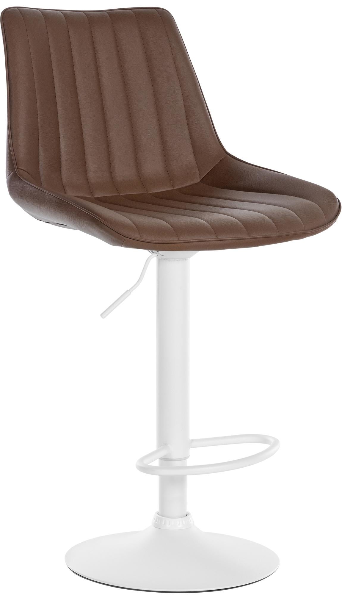 Taburete de bar toni piel sintética blanco marrón