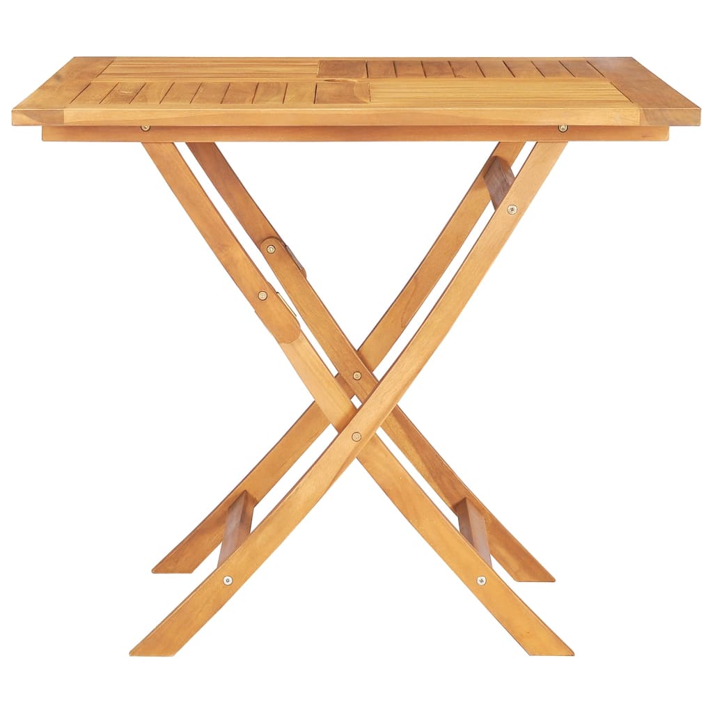Table de jardin pliante en bois de teck massif 85x85x76 cm - 4