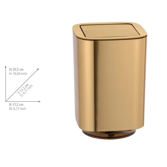 Poubelle À Couvercle Oscillant Auron Doré - 3