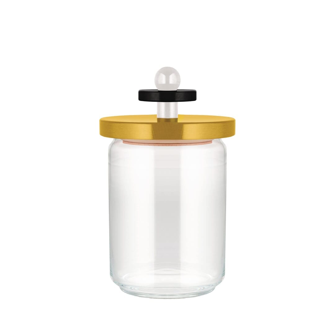 Barattolo Ermetico Alessi ES16/100 Con Coperchio In Legno Di Faggio – 100 Values Collection, 12x12x20.5cm
