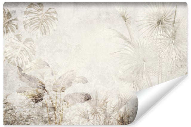 Papel Pintado Vlieseline Foto Para Habitación Hojas Tropicales Concreto 360cm x 240cm