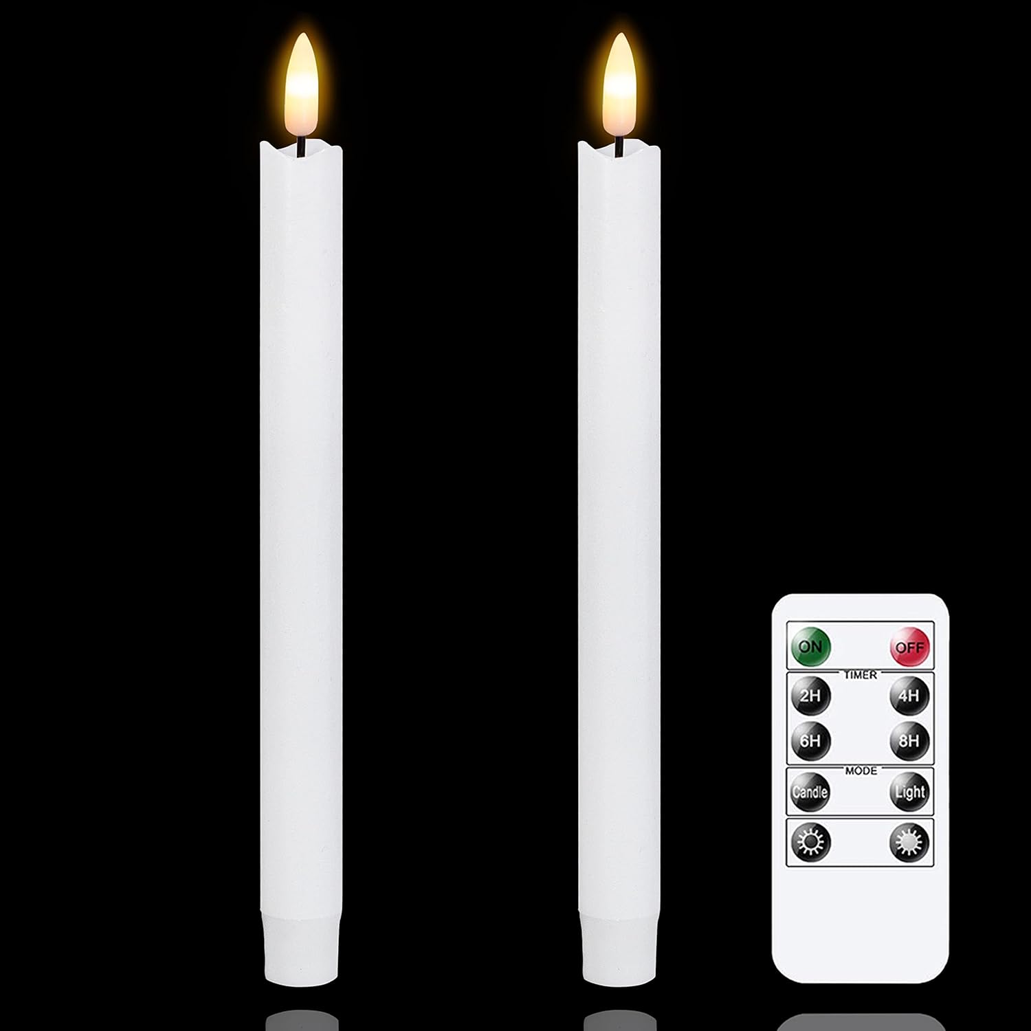 ReWu Deluxe Homeart Juego De Velas LED Con Mando A Distancia Y Temporizador – 4 Tamaños Con Espejo De Cera Y Llama 3D – Regalo Ideal Con Pilas Incluidas – Hasta 400 Horas De Duración