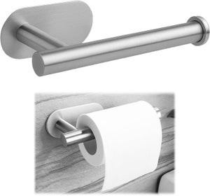 Bremermann Set Accessoires Salle De Bain Piazza 2 Pièces - Porte-Papier Toilette + Brosse WC Avec Tête De Rechange - Acier Inoxydable