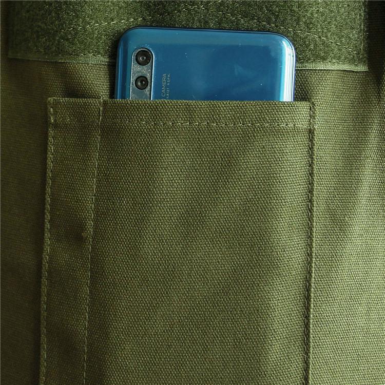 Taille étendue : 81 x 60 (80) cm (vert) Tablier de poche réglable avec boucle en toile pour magasin de thé au lait, café, restaurant, serveur, tablier - 4