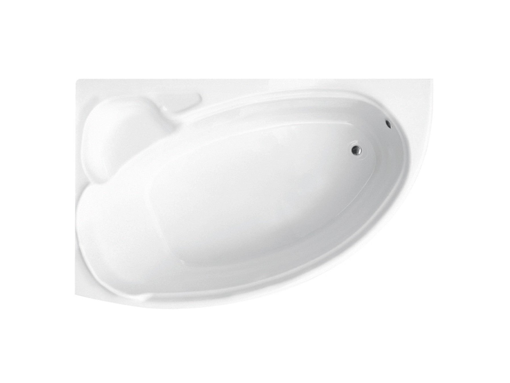 Baignoire d'angle asymétrique NOVA Gauche avec tablier - Dimensions: 155 CM - 2