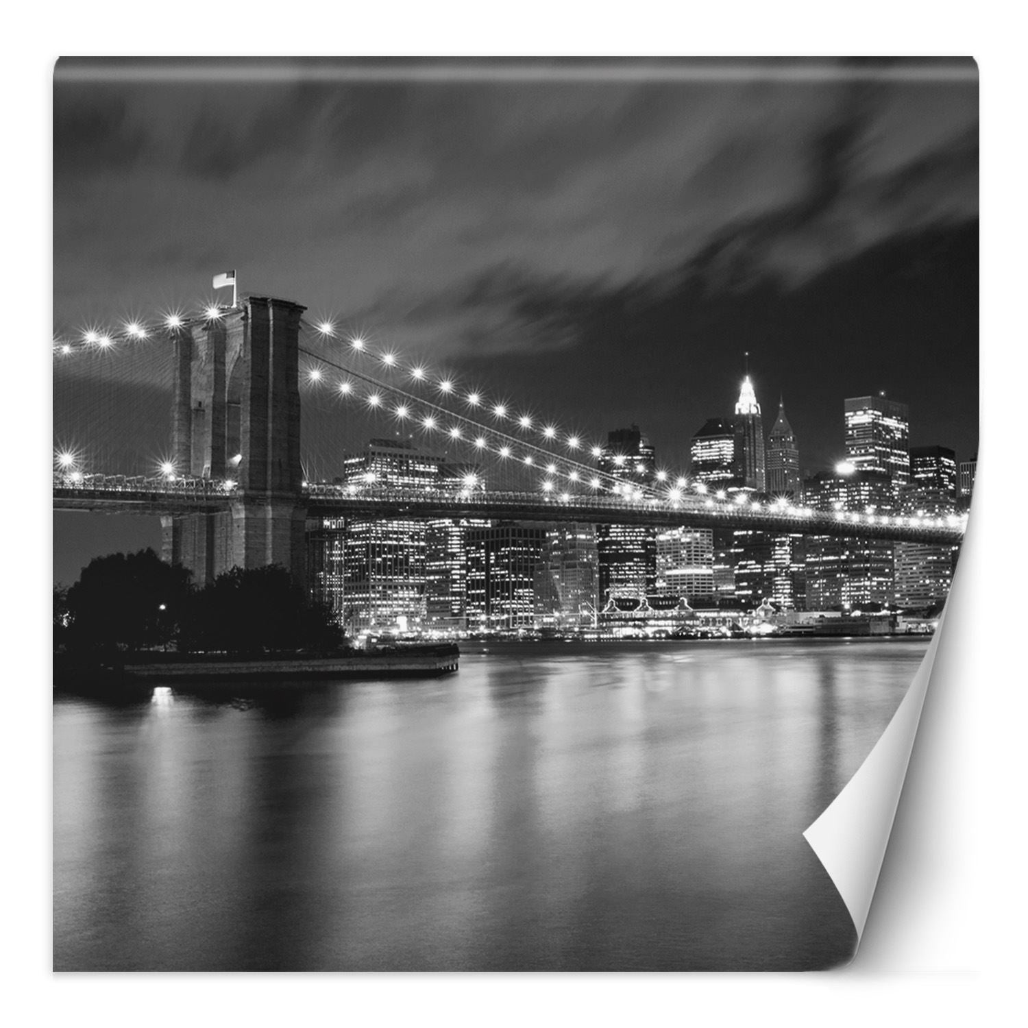 Fototapeta, Most brookliński rozświetlony nocą Nowy Jork 150x150