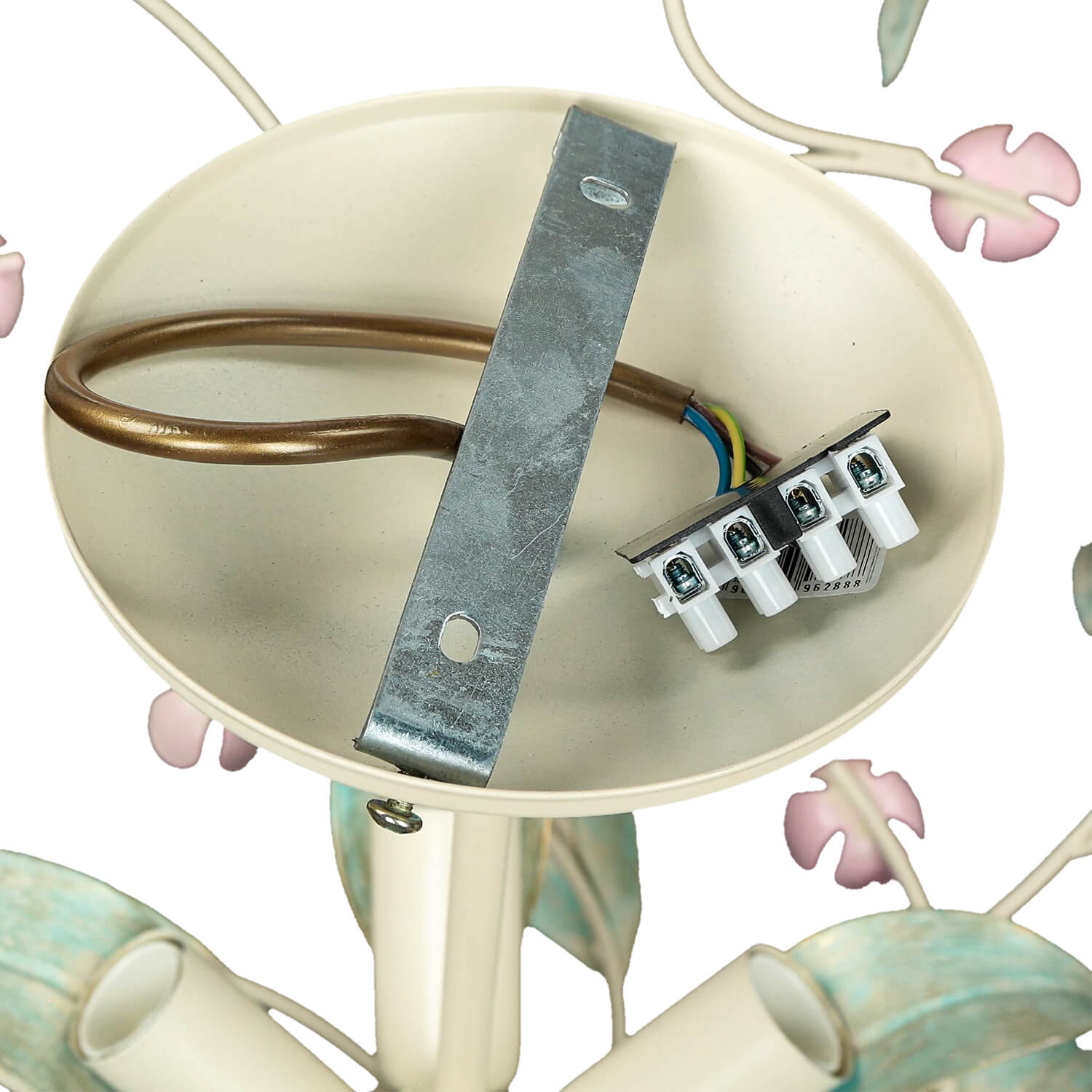 Lampa sufitowa Summer kremowo-zielono-różowa 3xE14x15W listki i motyle wym: 28 x 64 x 64 cm metal Luminex - 5