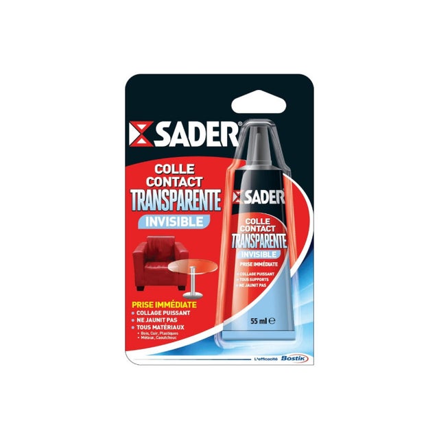 Colle gel contact néoprène SADER - Invisible - Prise immédiate - 55ml