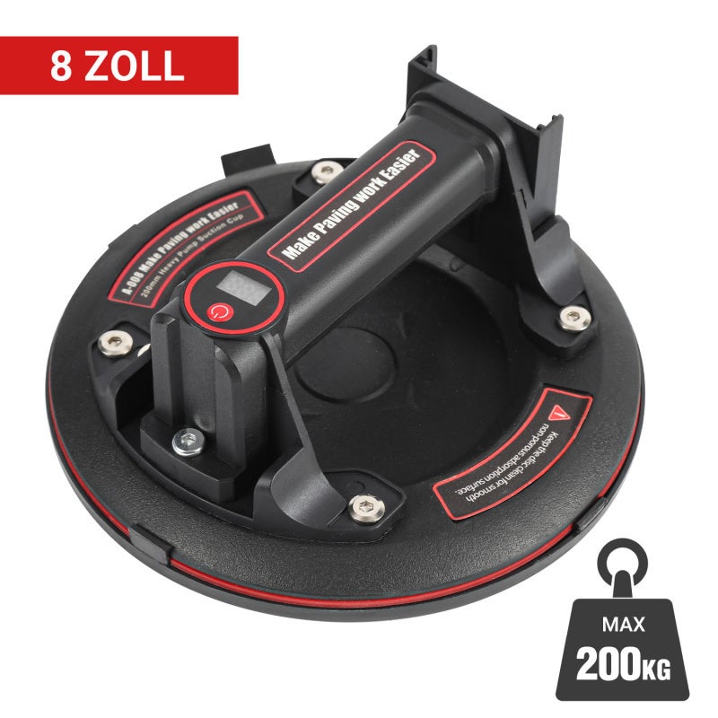 1x Elektryczna przyssawka z wyświetlaczem LED 20 cm Przyssawka szklana do płytek, paneli, ciężkiego szkła max 180 kg