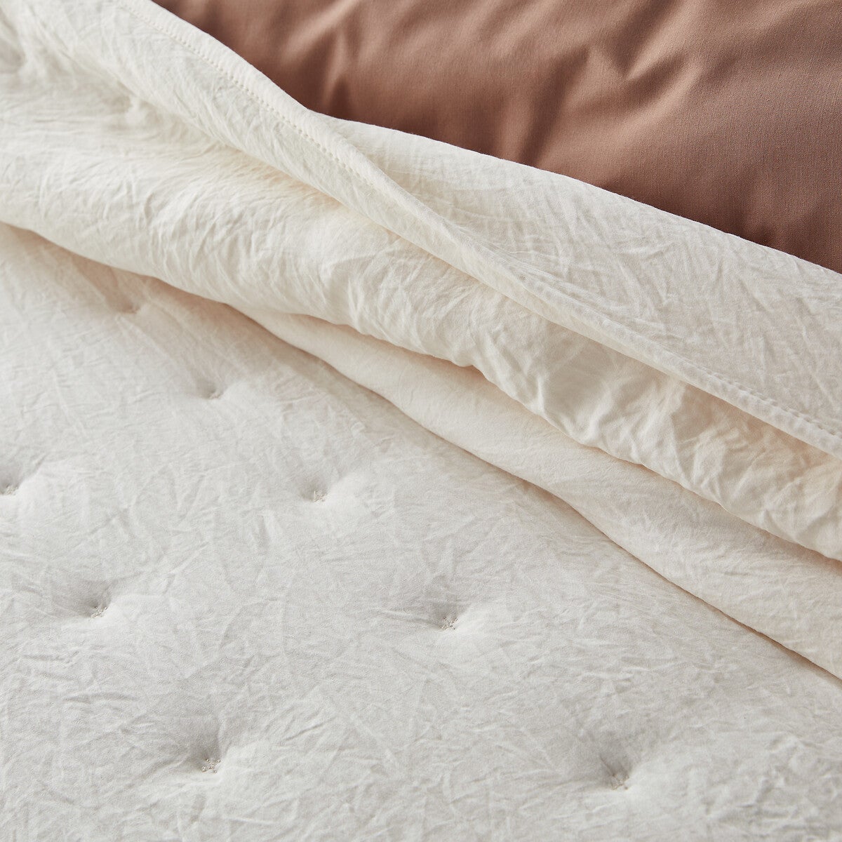 Couvre lit boutis matelassé microfibre lavée, Loja - Ecru - 180 x 230 cm - 2