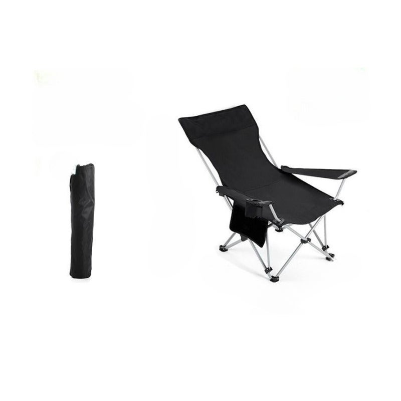 Lekki składany fotel wypoczynkowy, przenośny fotel kempingowy, krzesło plażowe, do wędkowania i wypoczynku w domu, czarny, 50*50*90 cm