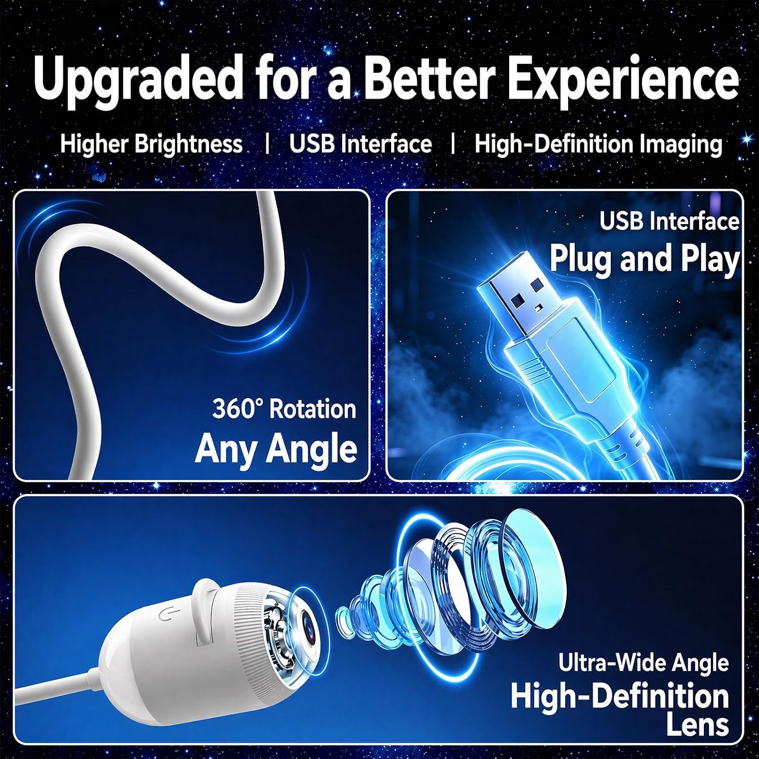 Proiettore olografico manuale per luce notturna, proiettore galassia | Con 24 pellicole, regolabile a 360°, plug and play - 6