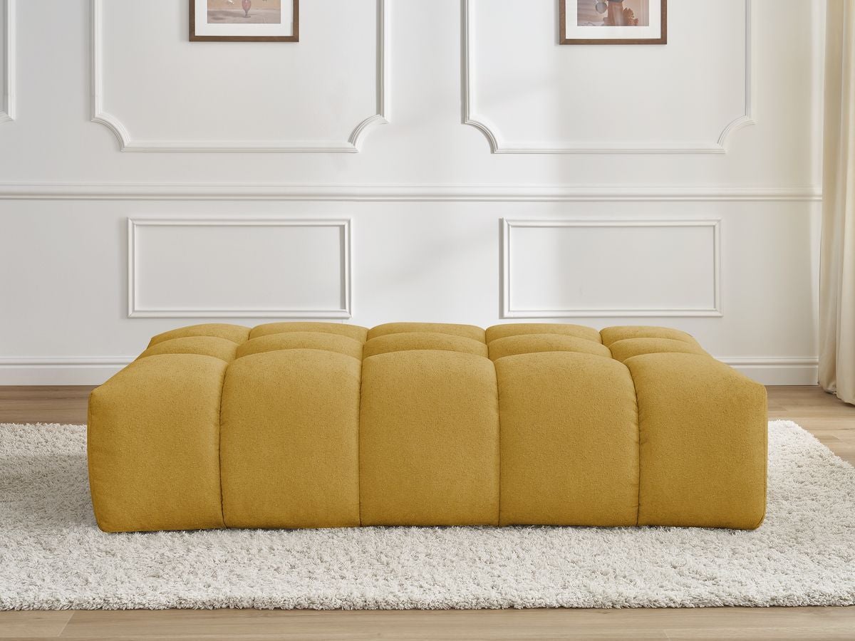 Pouf EVEREST tissu texturé BOBOCHIC 1 place Jaune | Leroy Merlin