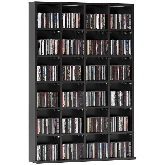 Meuble de rangement multimédia 456 CD/ 336 DVD - bibliothèque en bois ...