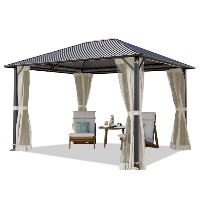 Moustiquaire pour tonnelle - Filet de pergola à 4 panneaux avec fermeture éclair, protection Moustiquaire pour tonnelle - Filet de pergola à 4 panneaux avec fermeture éclair, protection