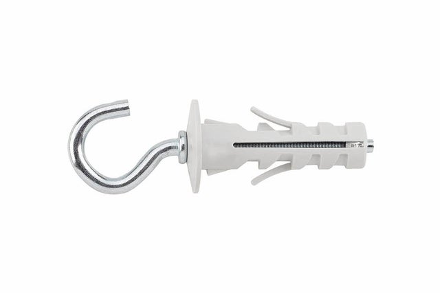Cheville nylon pour briques creuses et matériaux pleins - Crochet normal M5 x 45 Ø12 - Boite de 20