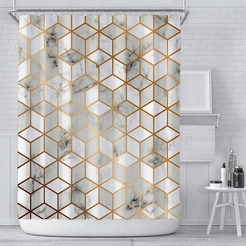 Rideau De Douche En Polyester 180x200cm, Anti-moisissure, Lavable
