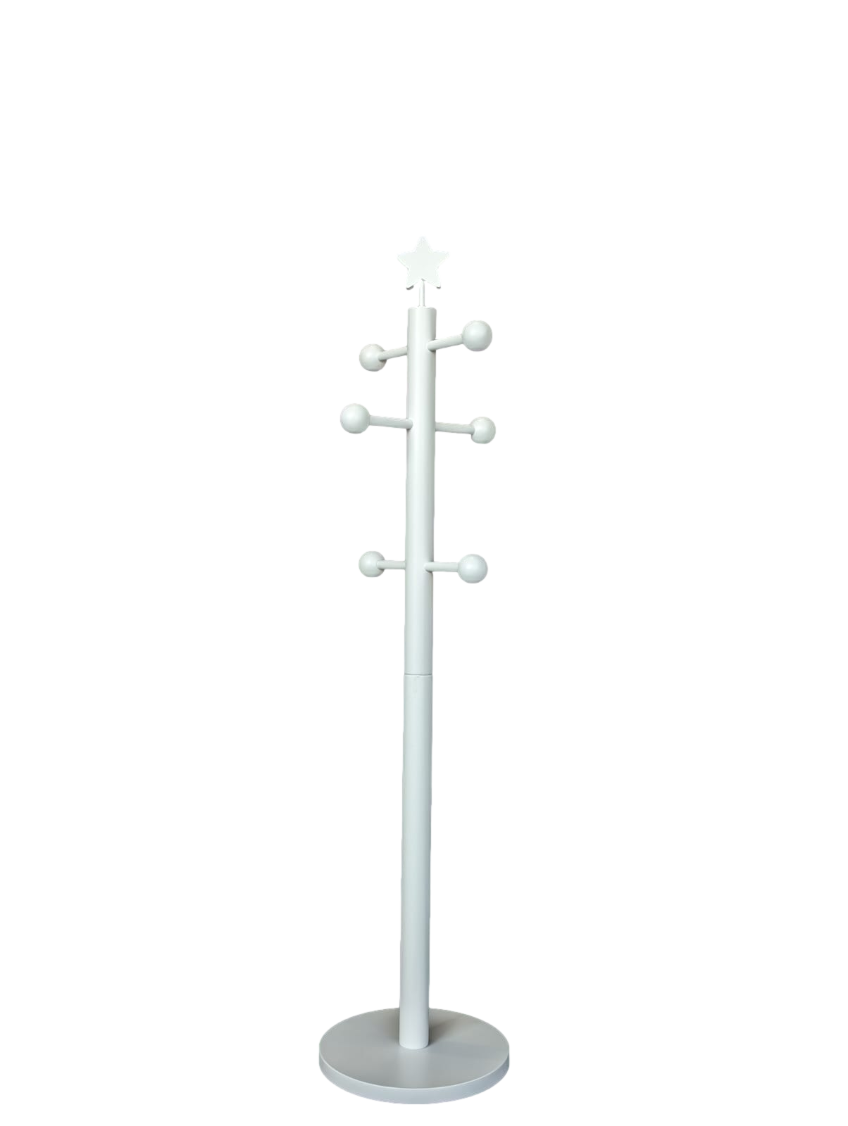 Appendiabiti Per Bambini York In Legno Laccato Bianco: Con Albero E Stella, Per Cameretta, H 120cm