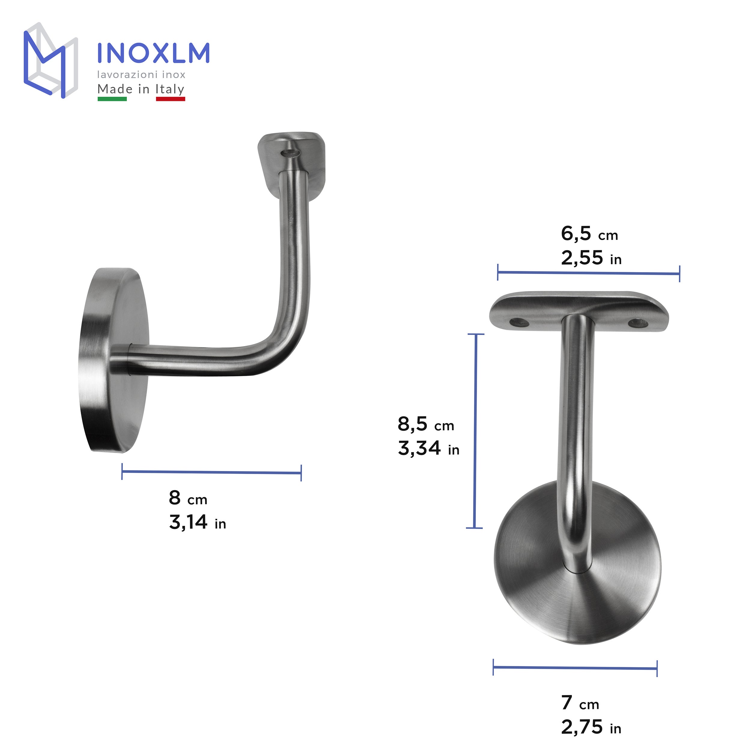 INOXLM Corrimano per scale in acciaio inox 260 cm diam. 42,4 mm| Corrimano con led luce naturale 4000k | Corrimano Made in Italy |Ideale fai da te - 3