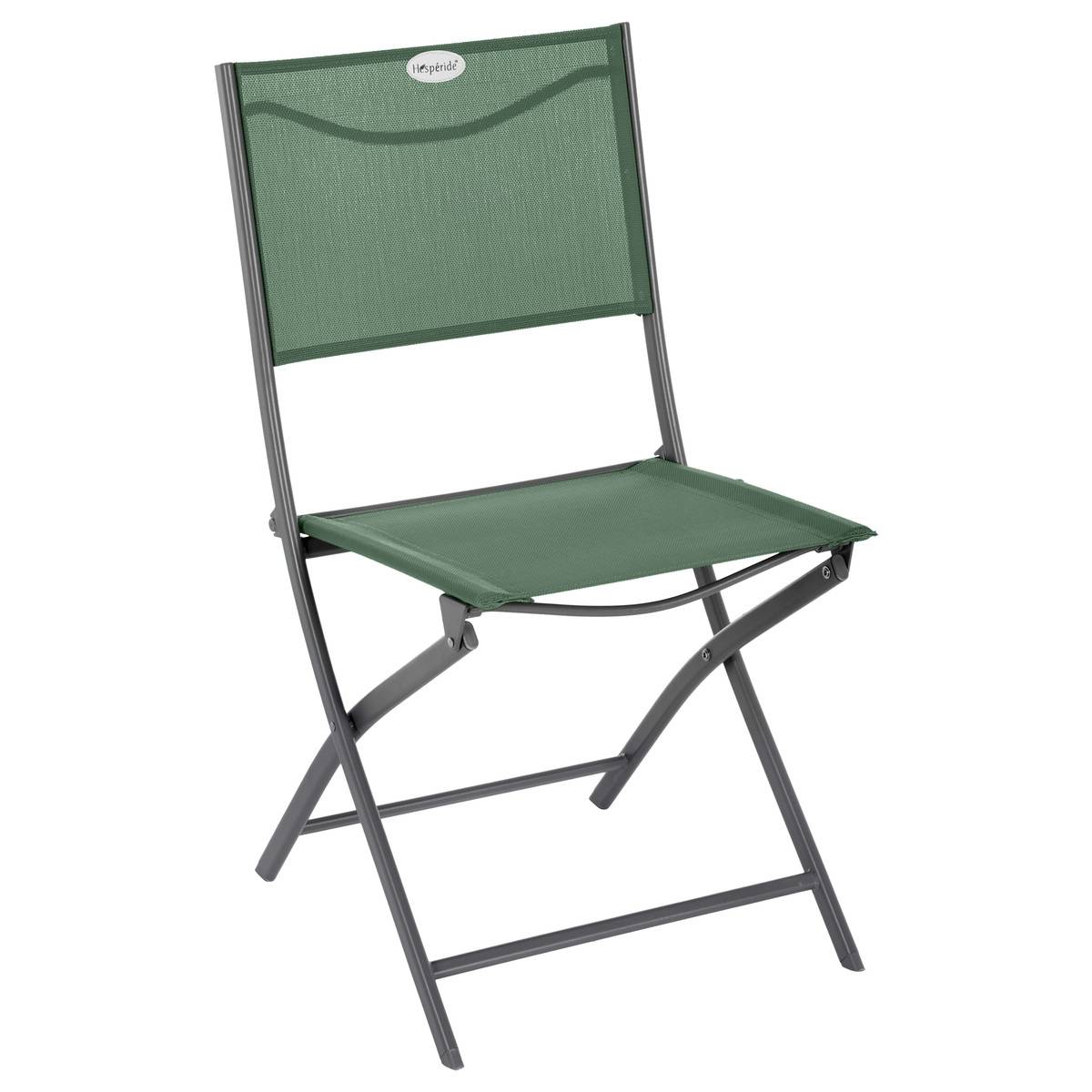 Lot De 4 Chaises Pliantes De Jardin Essentia Anthracite Hespéride – Aluminium & Textilène Confortable