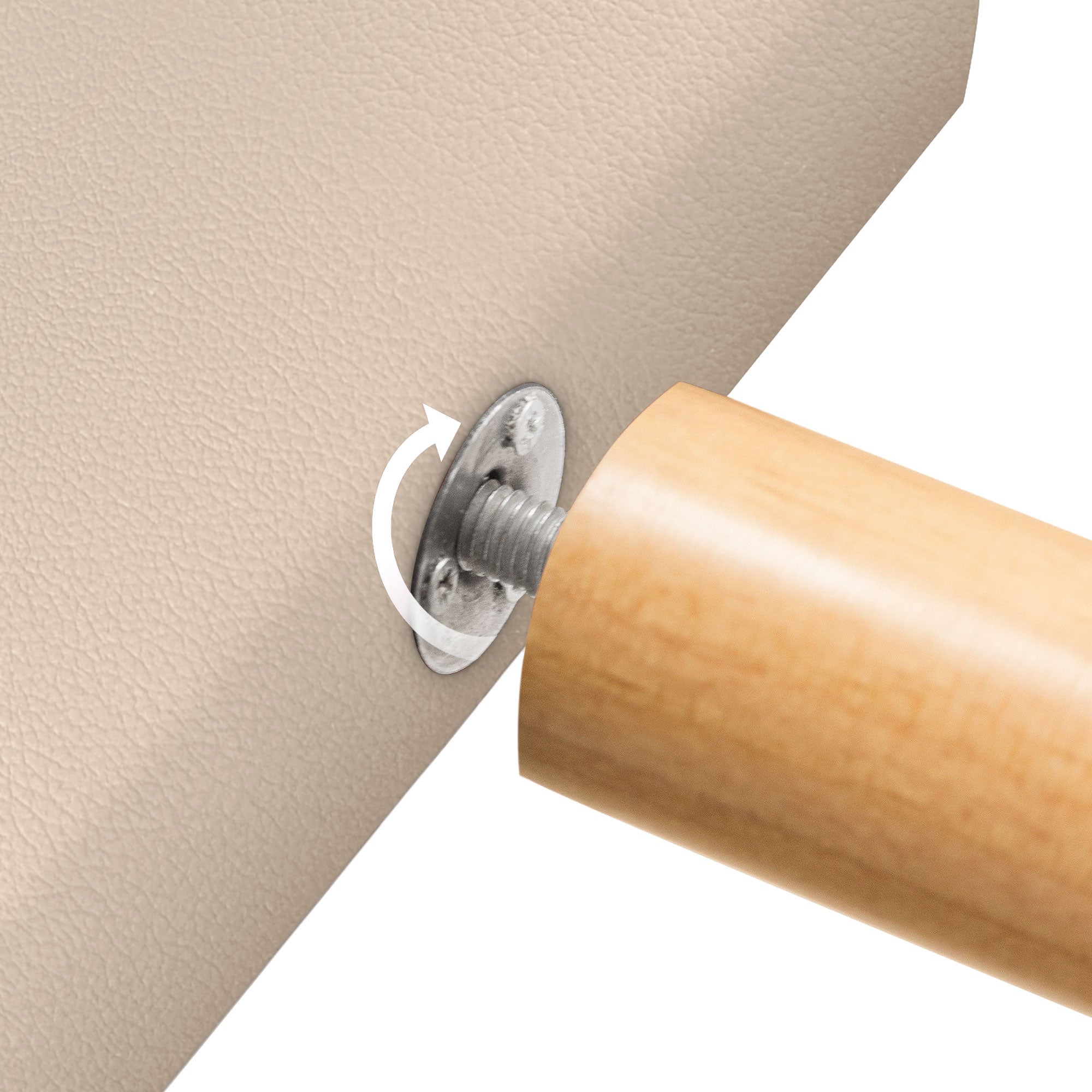 DHOME Cabecero de Polipiel Liso y con Patas cabeceros Cabezal tapizado Cama (Polipiel Beige, 135cm (Camas 120/135/140)) - 6