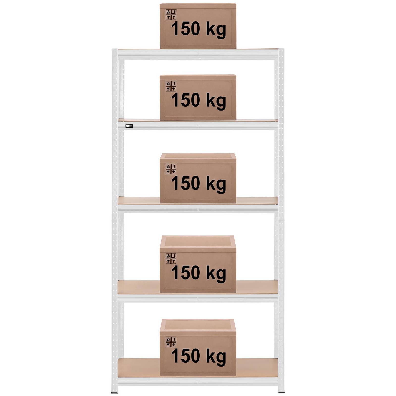Étagère charge lourde - MSW - Dimensions&nbsp;: 100 x 60 x 200&nbsp;cm - Nombre de tablettes&nbsp;: 5 - 3