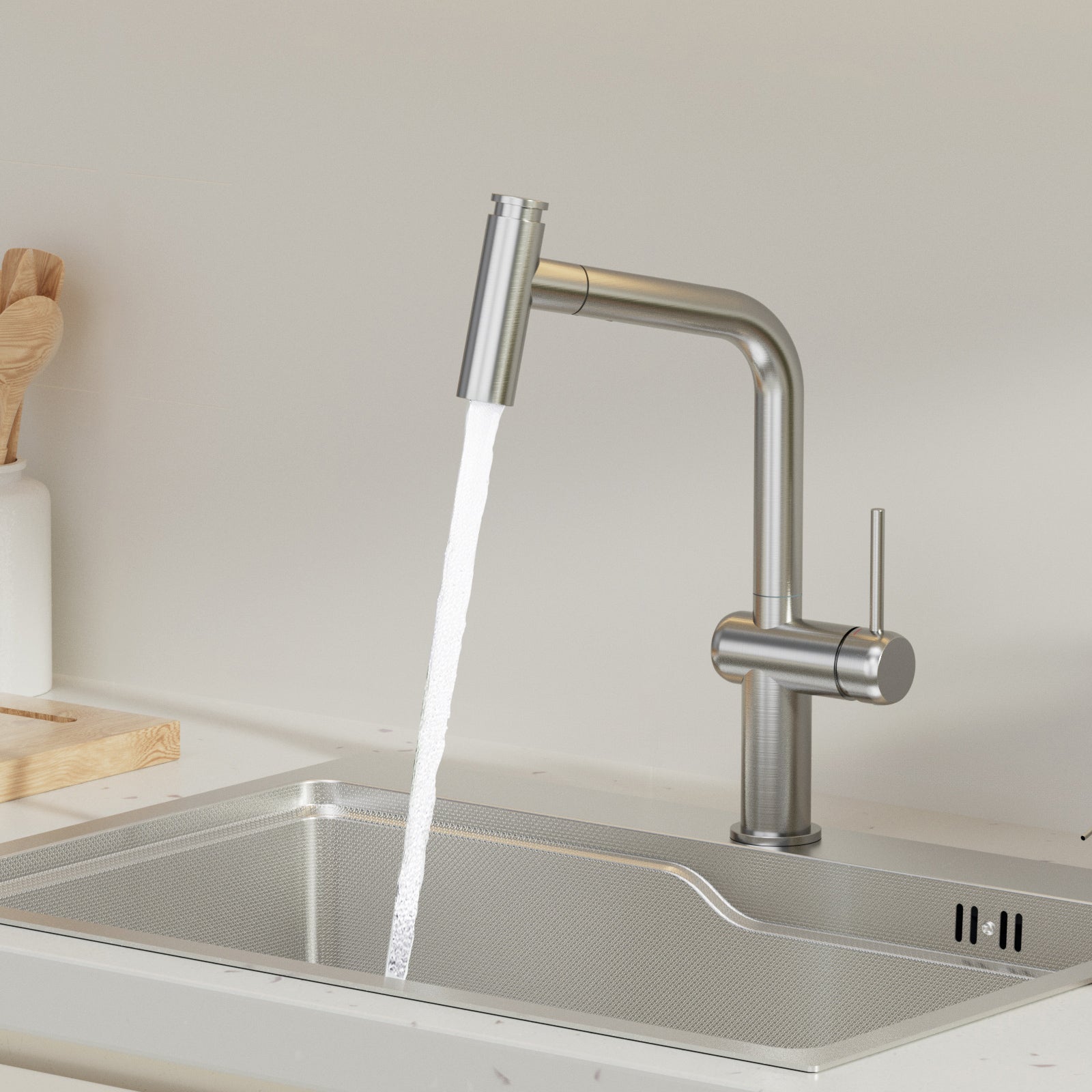 Cecipa max Robinet de Cuisine avec Douchette Extractible, Mitigeur Cuisine en Inox, Robinet d'évier Rotation à 360° - 4