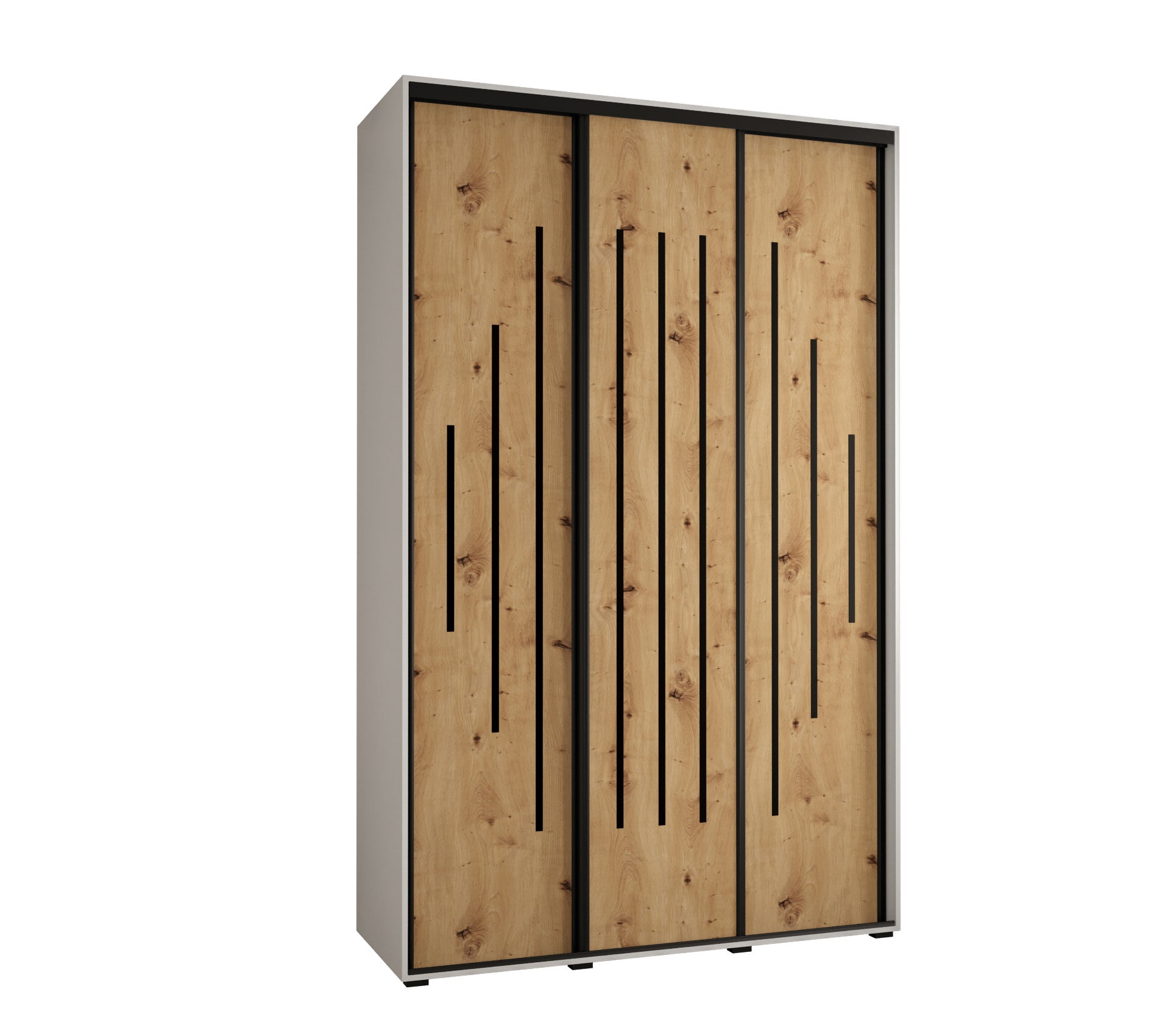 Szafa przesuwna wysoka Davos 12 160 x 60 x 235,2 cm biały + artisan + u. czarny - Abiks Meble