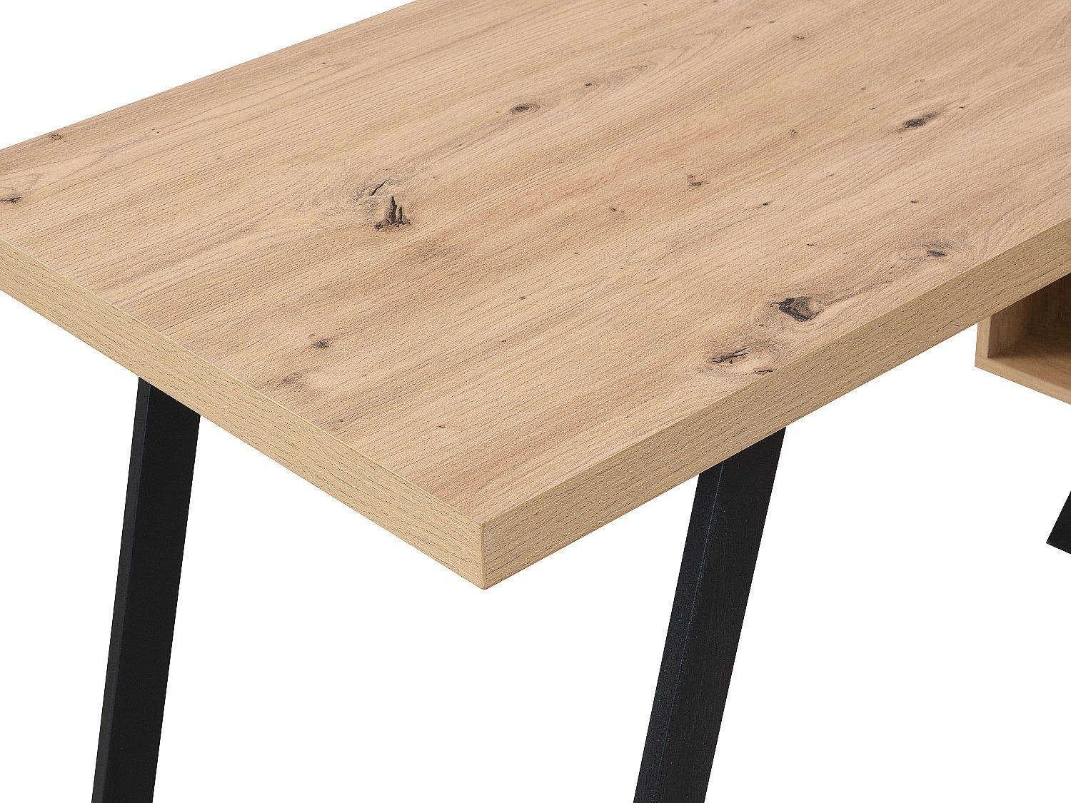 Bureau d'angle avec rangements - MDF - Coloris : Naturel et noir - NAYARO - 6